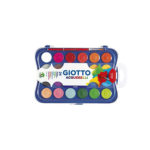 Νερομπογιές Giotto 24 χρωμάτων σε δισκία των 30mm με πινέλο