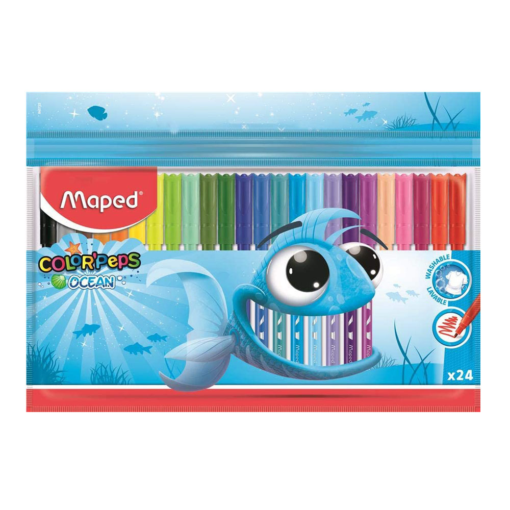 Μαρκαδόροι ζωγραφικής Maped color'peps ocean 2mm σετ 24 χρωμάτων (845722)