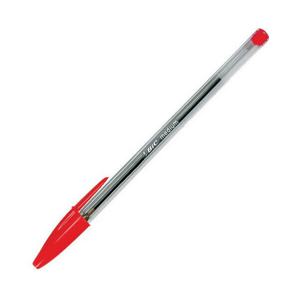 Στυλό BIC cristal medium με καπάκι κόκκινο 1mm