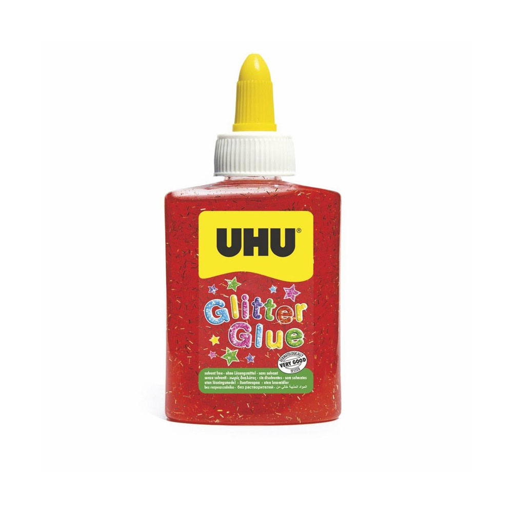 Κόλλα UHU glitter 88.5ml/90gr shiny κόκκινο