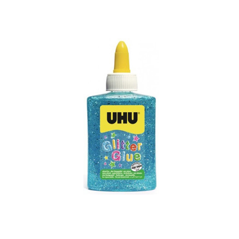 Κόλλα UHU glitter 88.5ml/90gr shiny μπλε