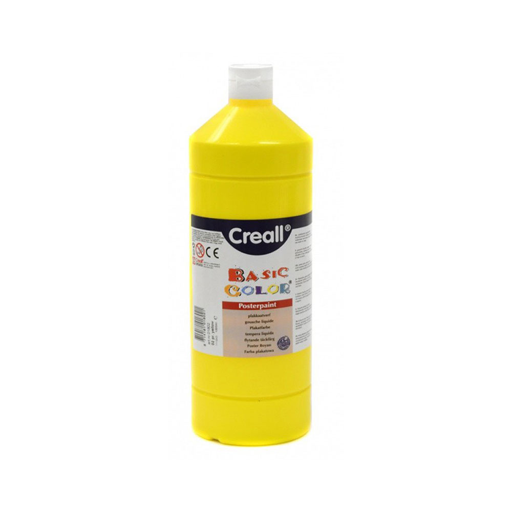 Τέμπερα σχολική Creall μπουκάλι 1000ml βασικού χρώματος 02 κίτρινη