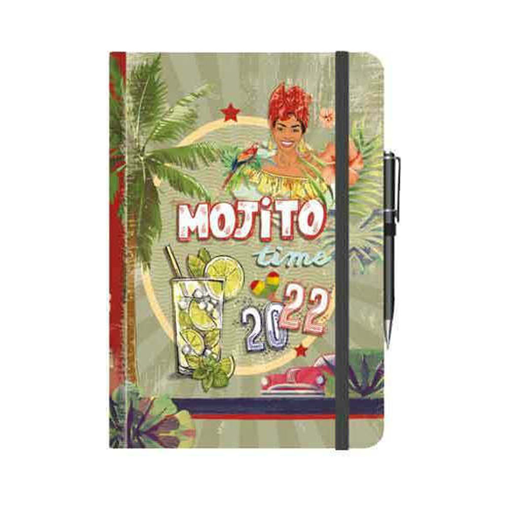 Ημερήσιο ημερολόγιο mojito14X21 λάστιχο / στυλό