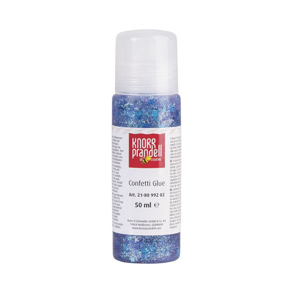 Κόλλα glitter confetti Knorr prandell μπλε αστέρια 50ml