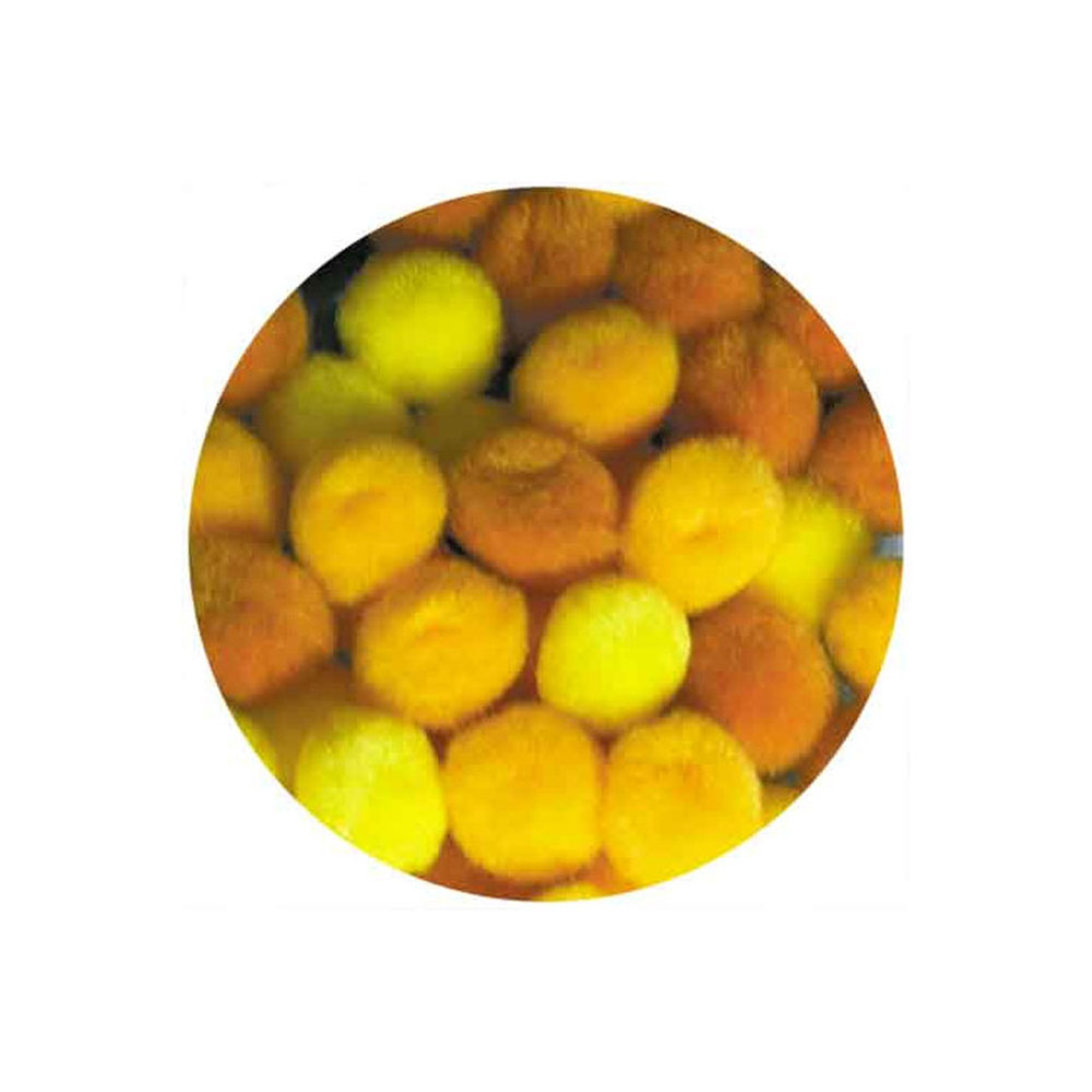 Μπάλλες πομ πομ Graine creative κίτρινο/πορτοκαλί 15mm σετ 45 τεμαχίων