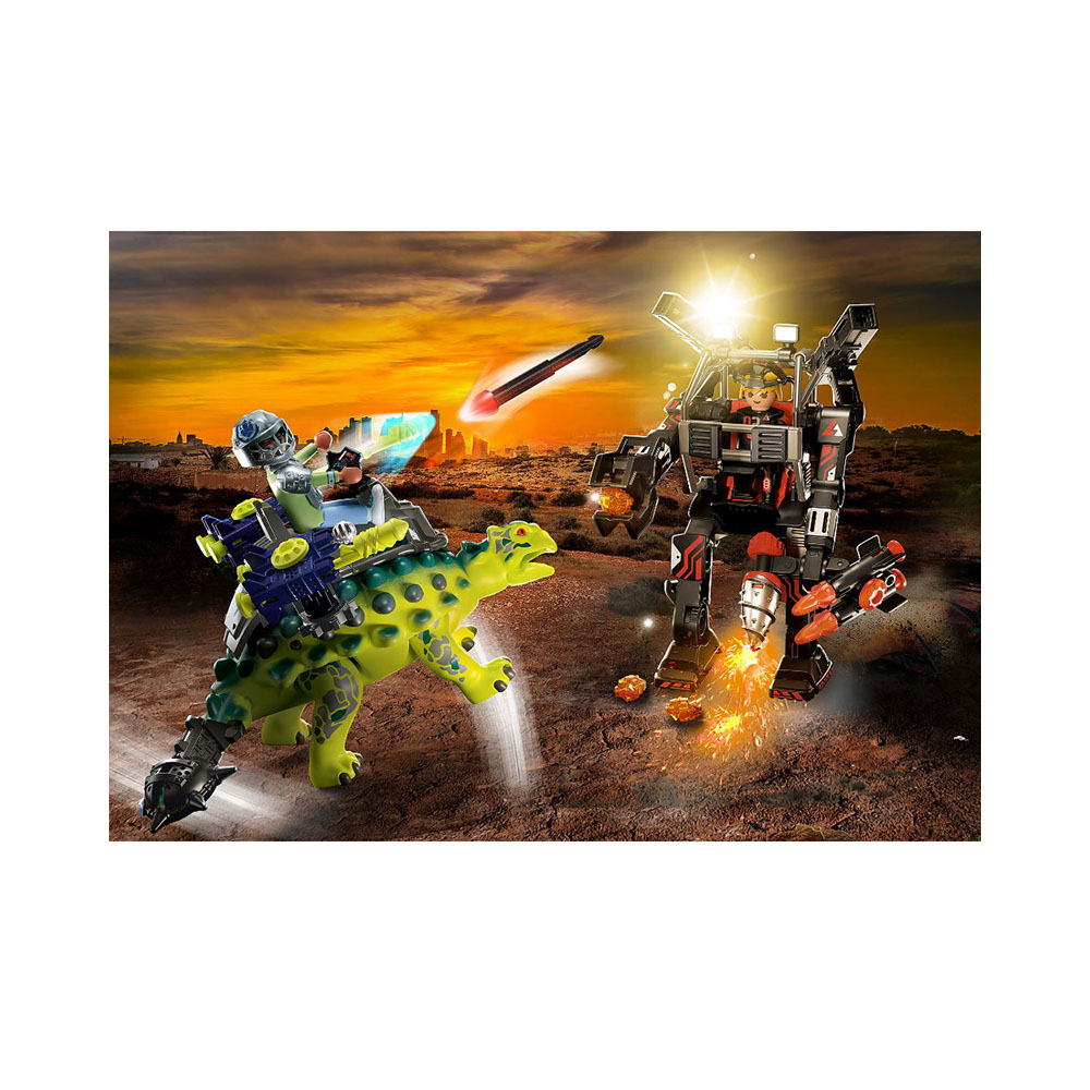 Playmobil Dino rise αγκυλόσαυρος με μαχητή εναντίων ρομπότ (70626)