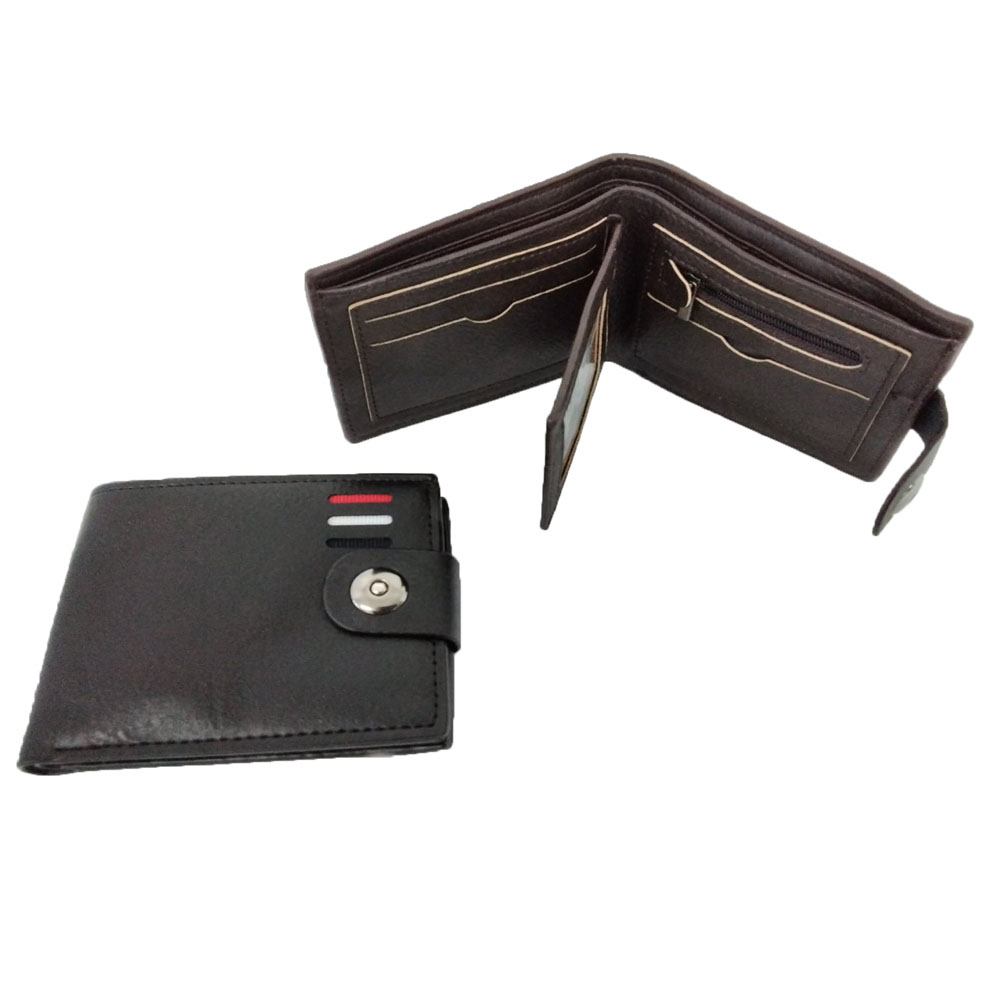 Ανδρικό πορτοφόλι με κουμπί Pierrot μαύρο (218-12)