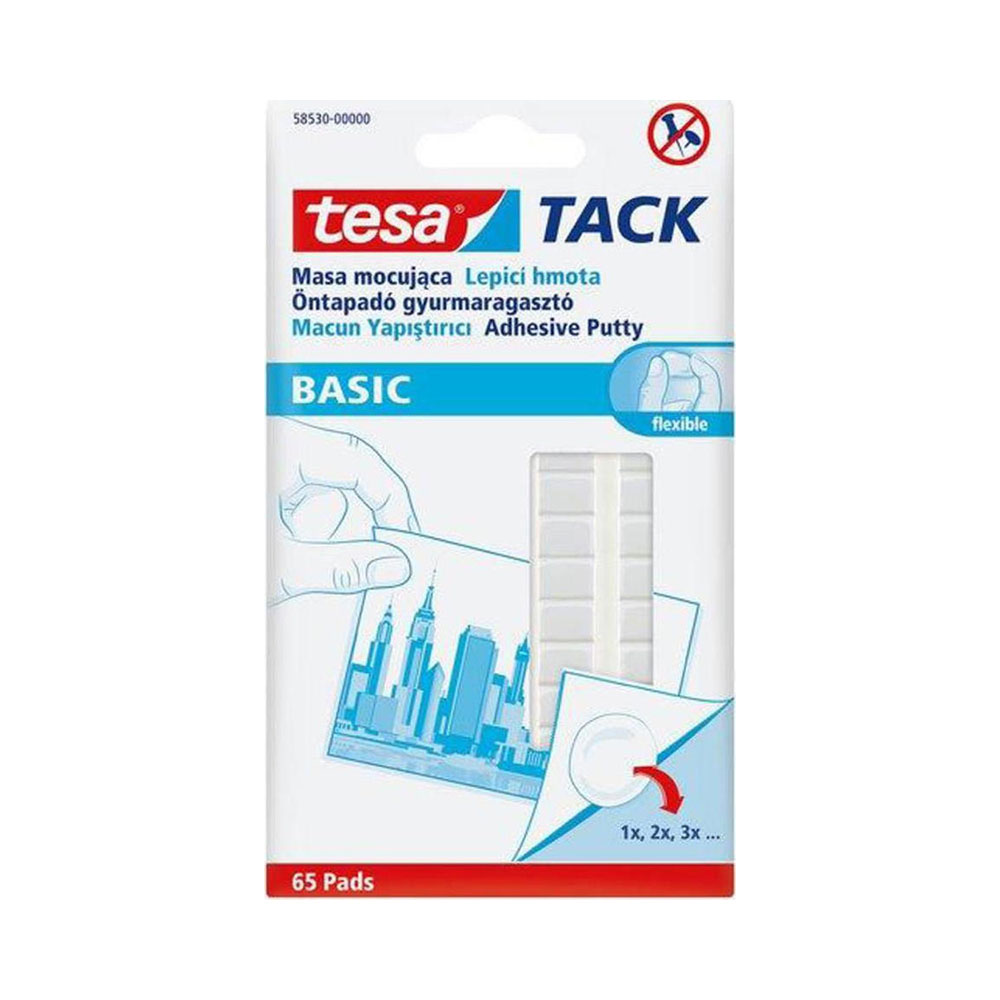 Κόλλα πλαστελίνη Tesa tack basic λευκή 65 pads (58530-00000)
