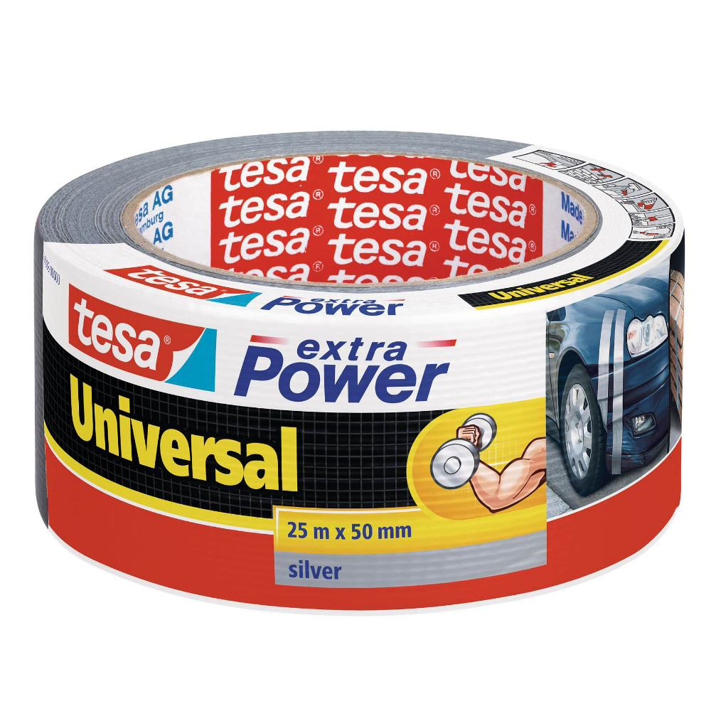 Αυτοκόλλητη υφασμάτινη ταινία Tesa extrapower universal silver γκρι 50mmx25m (56388-00000)