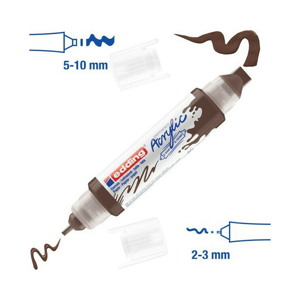 Μαρκαδόρος ακρυλικός 3D Edding 5400 με διπλή μύτη chocolate brown 2-3mm/5-10mm (5400/907)