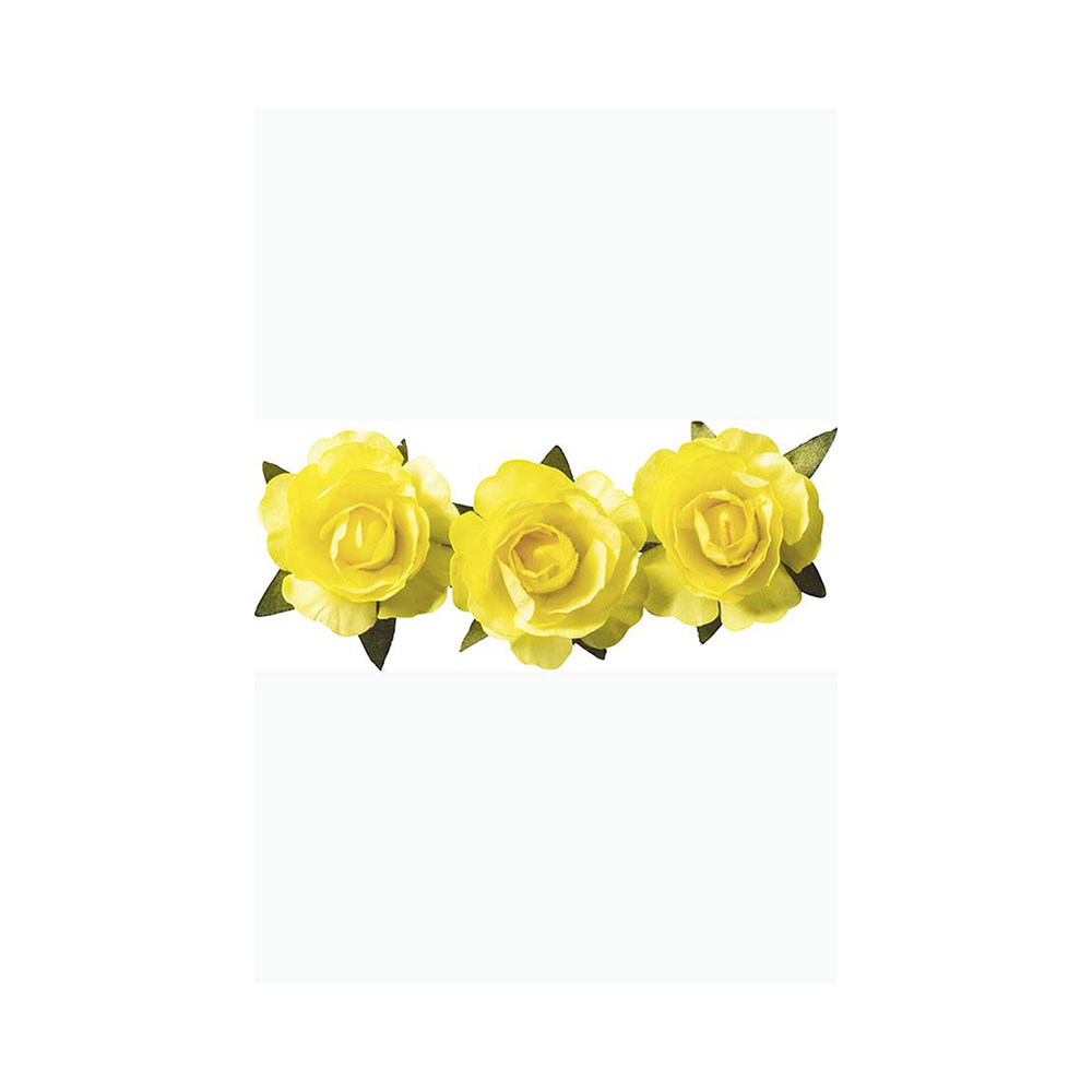 Λουλούδια αυτοκόλλητα Knorr prandell χάρτινα σετ 12τμχ 2,5cm κίτρινα (217611007)