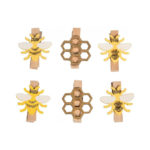 Μανταλάκια ξύλινα Artemio μελισσούλες σετ 6τμχ 2,5X3,5cm (46645999)