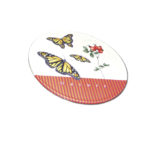 Σουβέρ μεταλλικά Fridolin nature στρογγυλά σετ 4τμχ με πεταλούδες πολύχρωμα (17931)