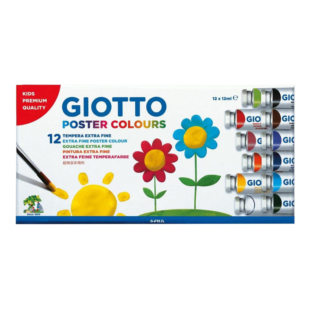 Τέμπερες Giotto poster colours 12ml σετ 12τμχ πολύχρωμες (F35800000)