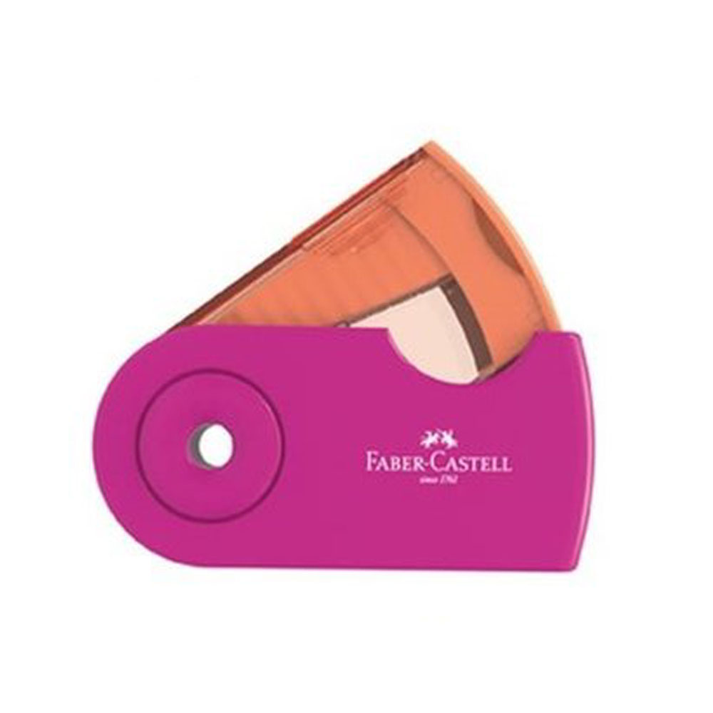 Ξύστρα Faber-Castell sleeve μονή mini δίχρωμη μονή φούξια (12309829)
