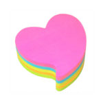 Αυτοκόλλητα χαρτάκια σημειώσεων Kores κύβος σε σχήμα καρδιάς neon χρώματα 70x70mm 250φ (KOR48705)