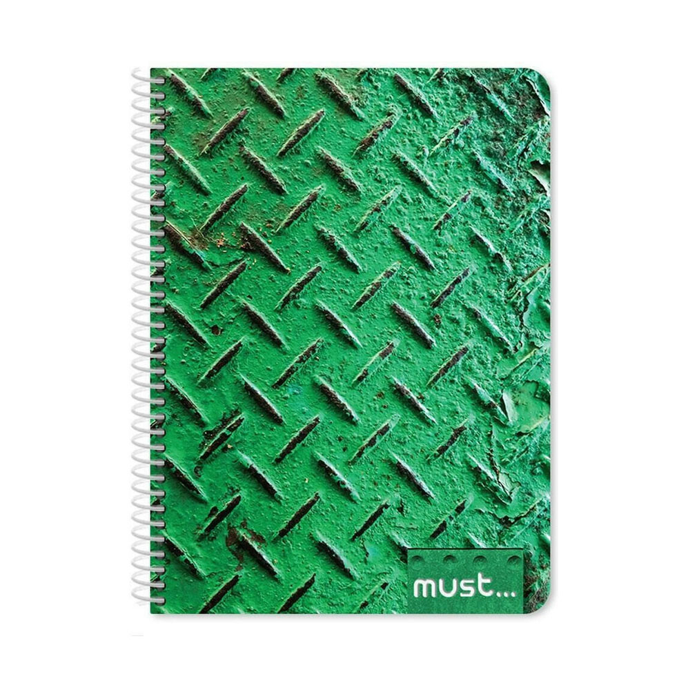 Τετράδιο σπιράλ Must metal 17X25cm 4 θέματα 120 φύλλα πράσινο (000584258)