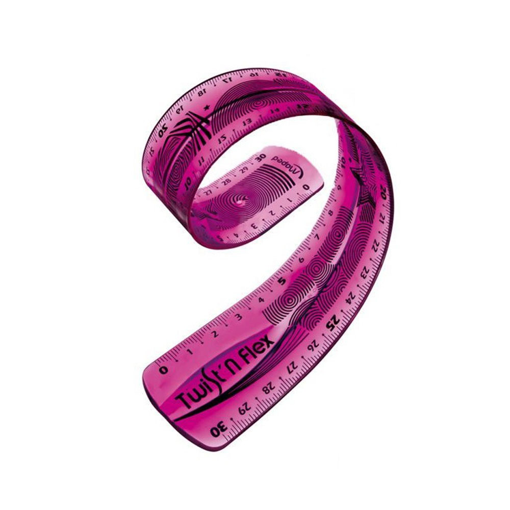 Χάρακας γεωμετρικός Maped twist 'n flex 30cm σε θήκη ροζ (027900)