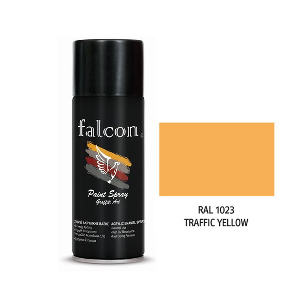 Σπρέι βαφής Falcon graffiti art κίτρινο ral 1023 400ml (14-10-2021)