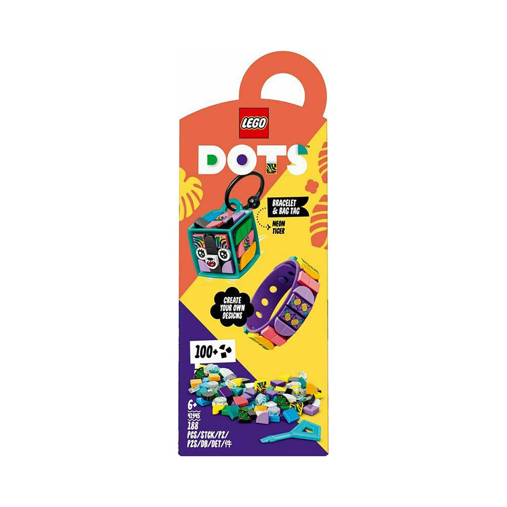 Lego Dots: Neon Tiger Bracelet Bag Tag (41945)