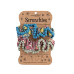 Λαστιχάκια μαλλιών Natural life scrunchies pom pom blue pink floral σετ 2 τεμαχίων (58349)