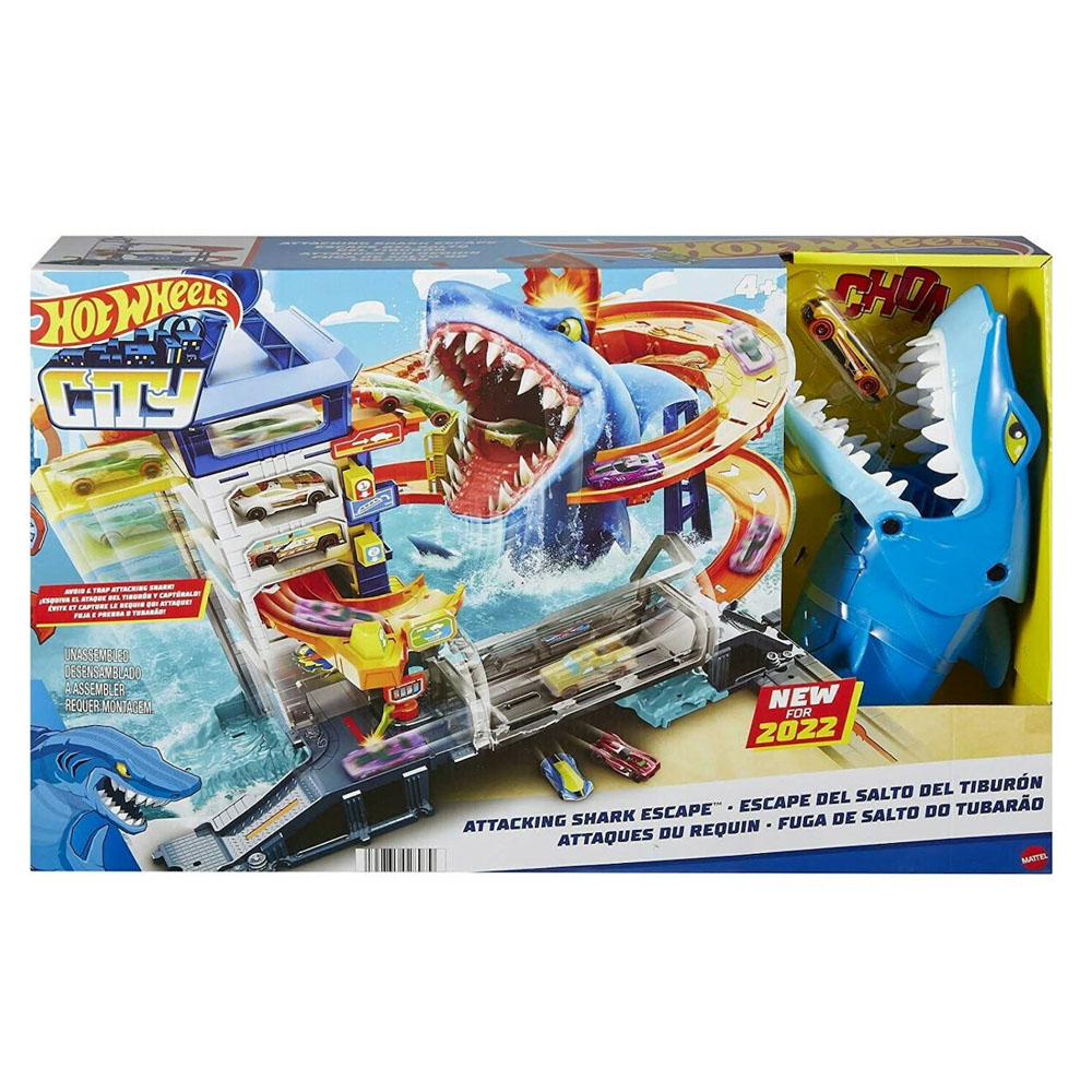 Πίστα Mattel Hot Wheels city γκαράζ με καρχαρία (HDP06)