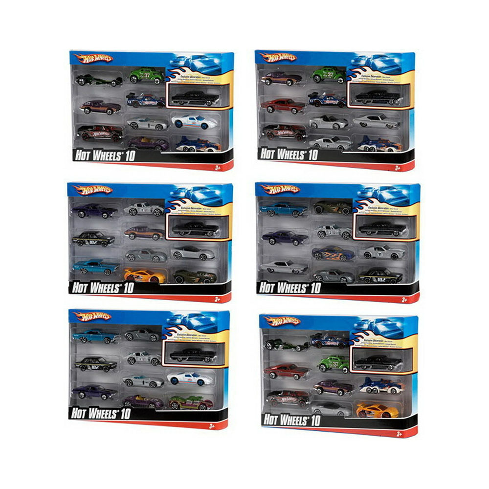 Αυτοκινητάκια Mattel Hot wheels σετ 10 τεμάχια διάφορα σχέδια (54886)