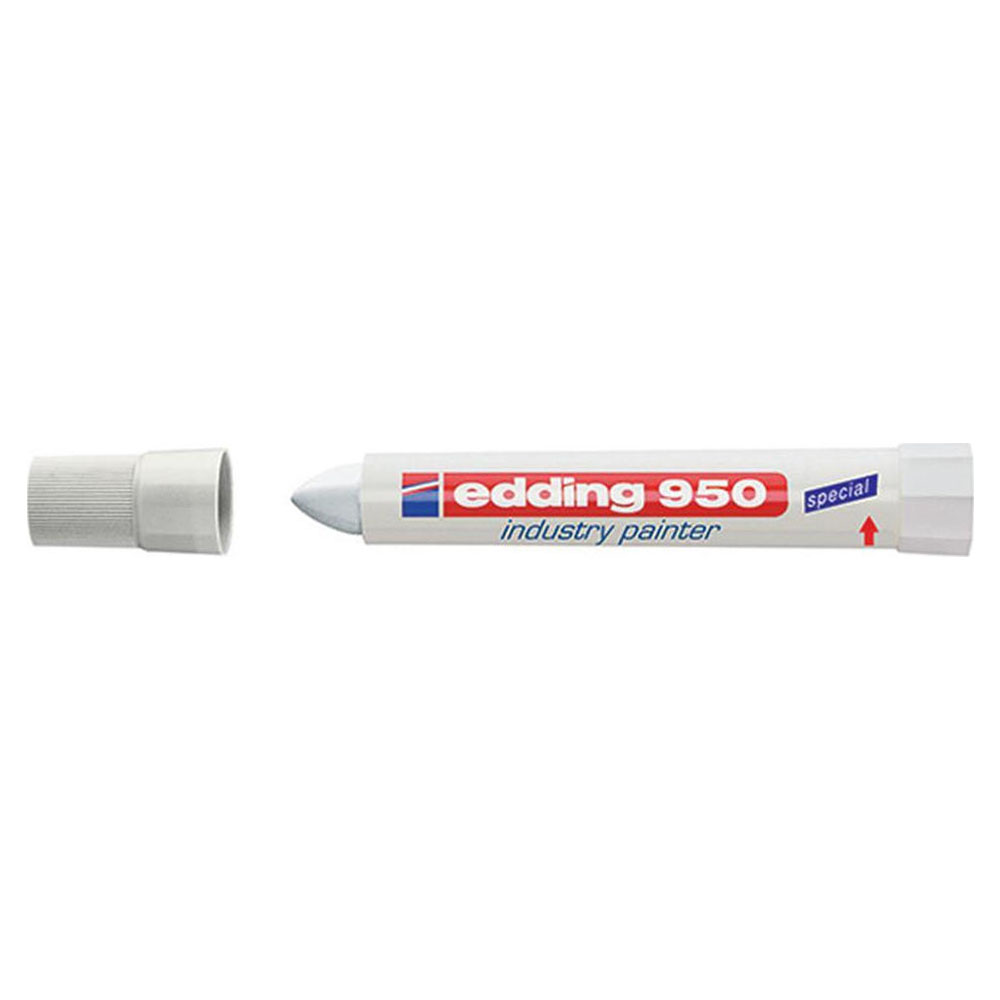 Μαρκαδόρος Edding 950 industry painter ανεξίτηλος κραγιόν πάστας 10mm λευκό (950/049)