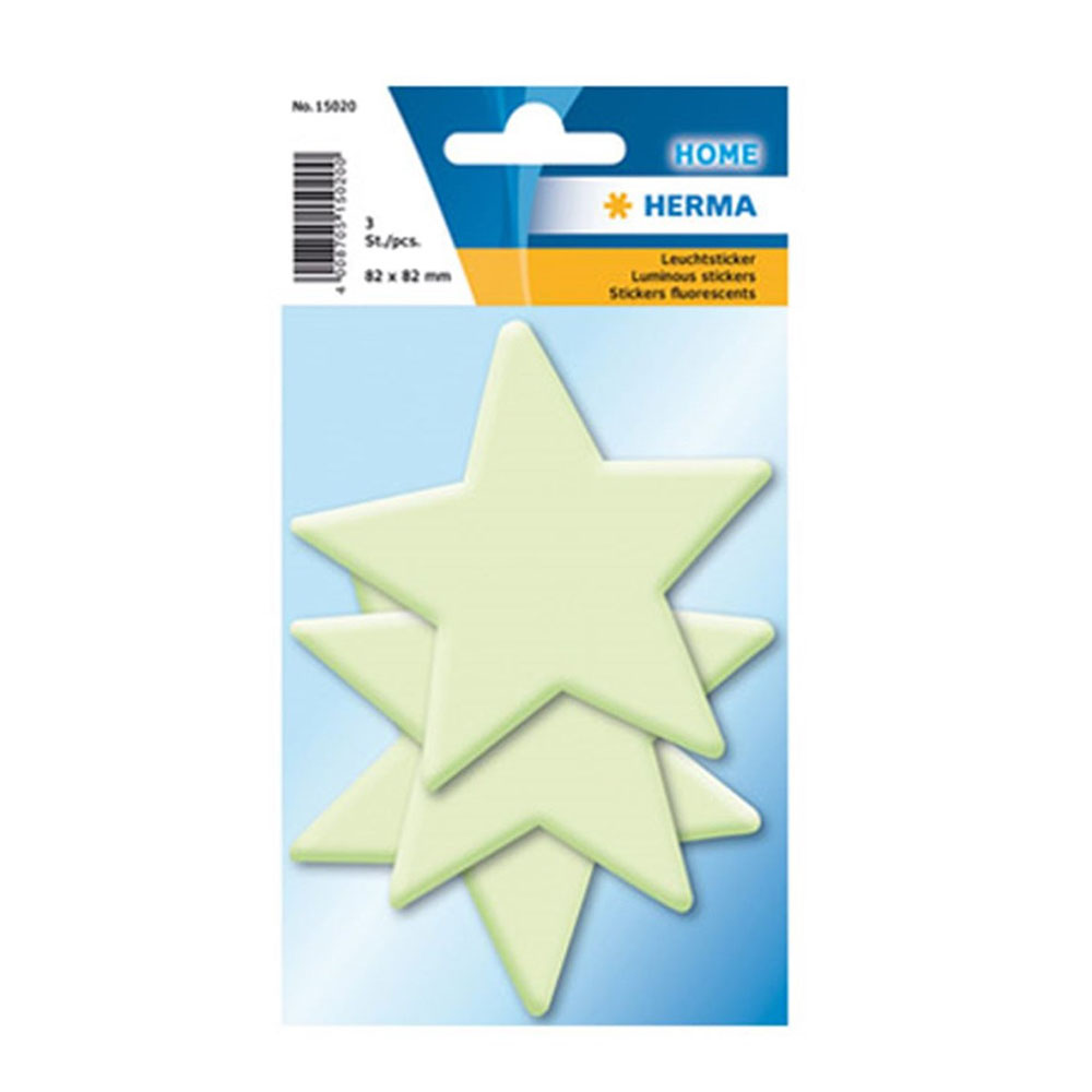 Αυτοκόλλητα Herma φωσφοριζέ σετ 4 τεμάχια σε σχήμα αστέρια (15020)