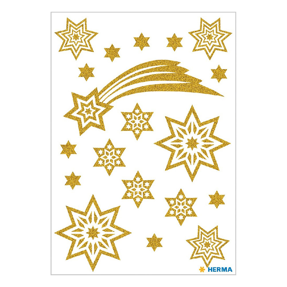 Αυτοκόλλητα Herma magic σετ 19 τεμάχια χρυσά αστέρια με glitter (No3726)