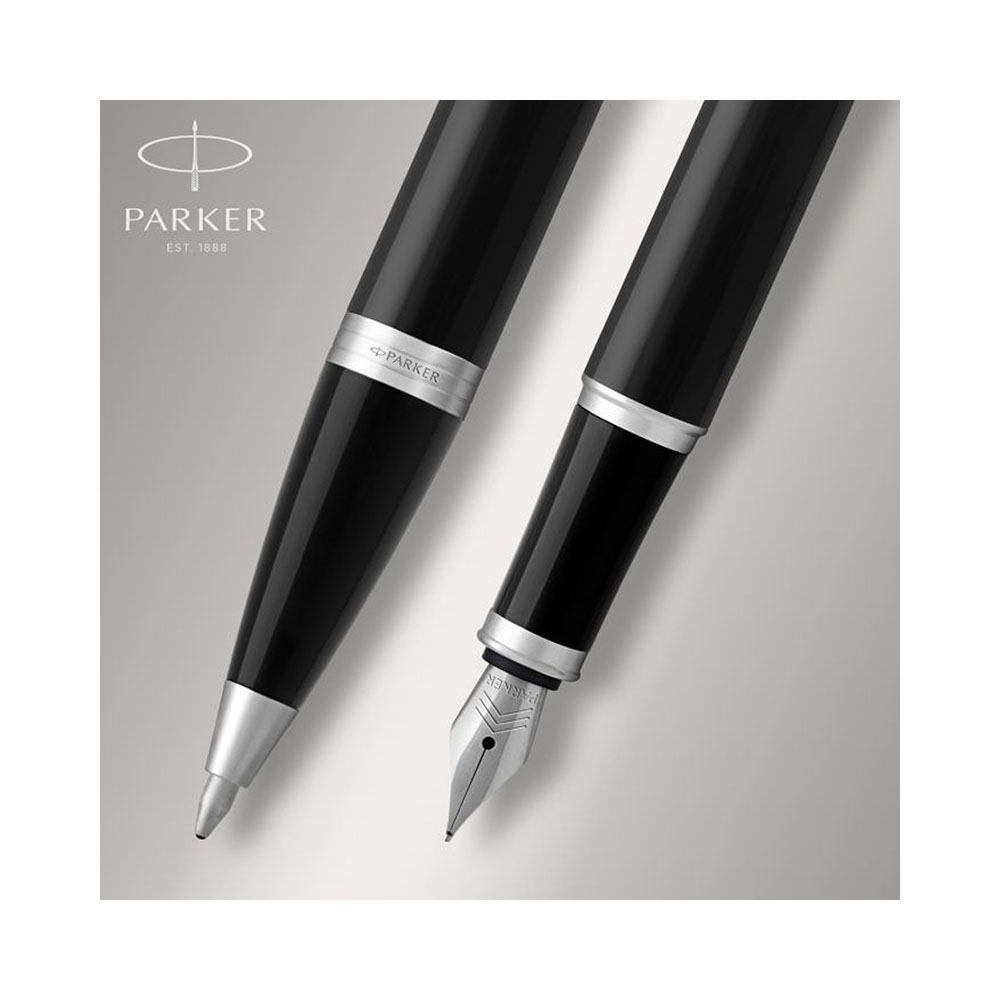 Σετ στυλό και πένα IM Duo Laque Black CT μαύρο, ασημί (1158.9022.11)