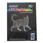 Διακοσμητική λάμπα I-total 3D led nightlight touch base & remote control cat 13.5X17m (XL2330)