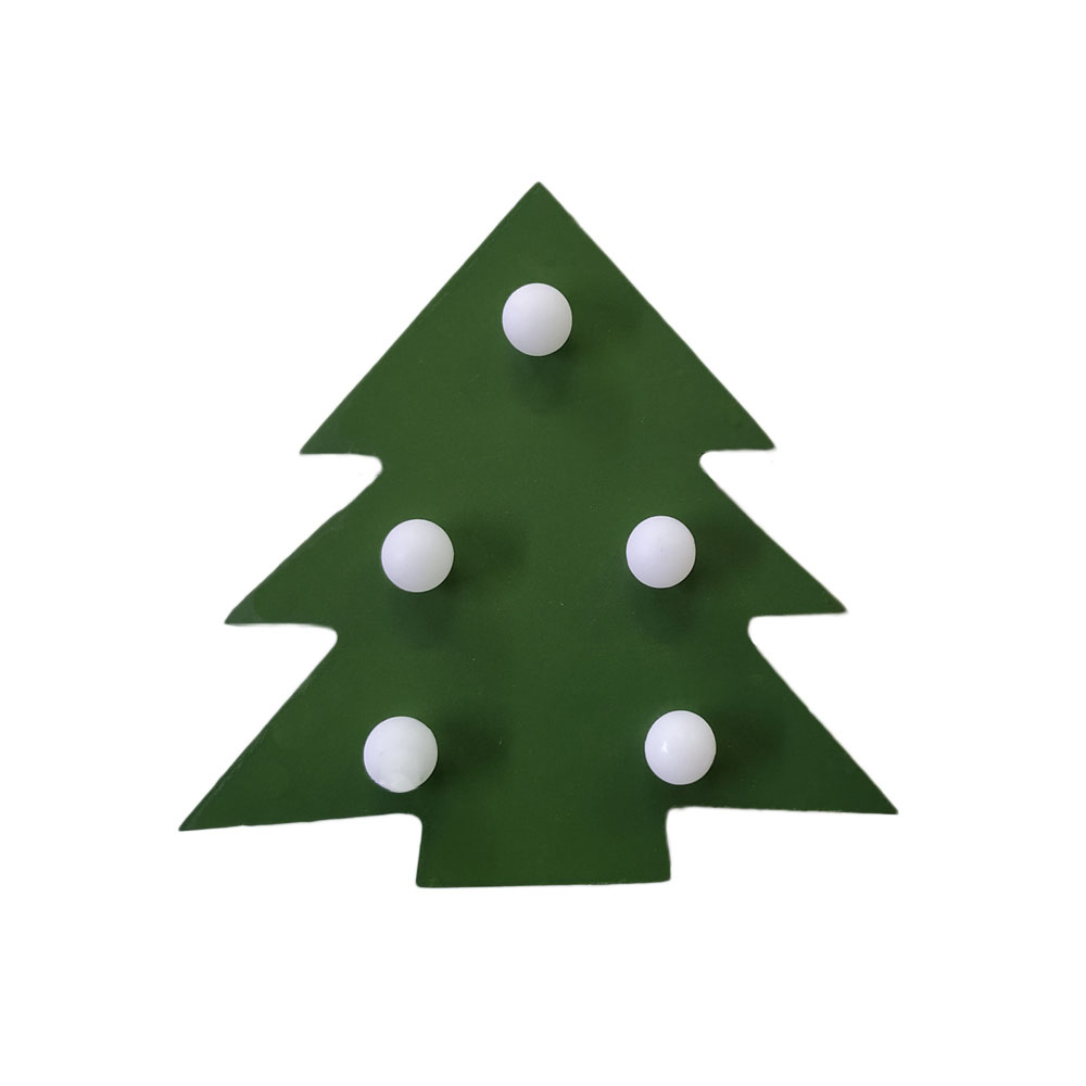 Διακοσμητικό χριστουγεννιάτικο ξύλινο πράσινο δεντράκι LED μπαταρίας (660030)