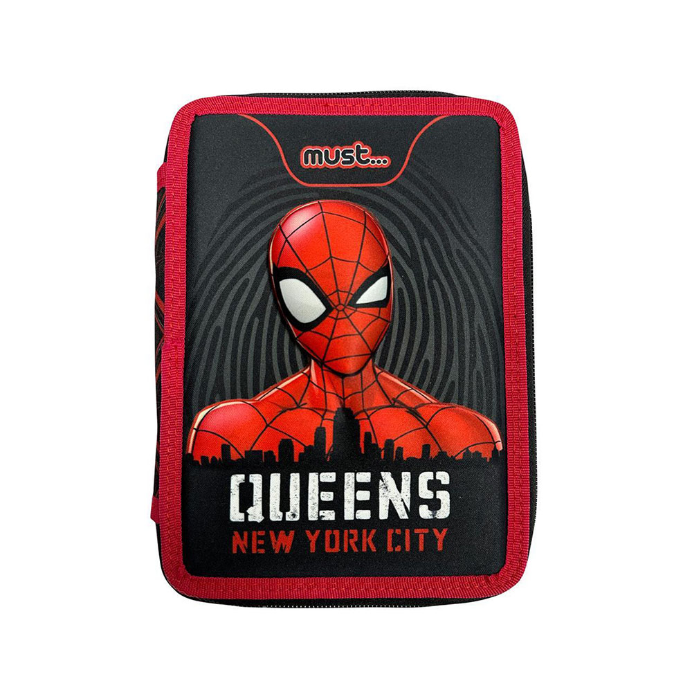 Κασετίνα τετράγωνη διπλή γεμάτη Spiderman Queens New York City Must (000508118)