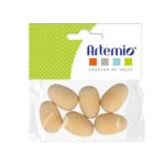 Ξύλινο αυγό χειροτεχνίας διακόσμησης Artemio σετ 6τμχ. 3,5Χ2,3cm φυσικό, μπέζ (14003226)