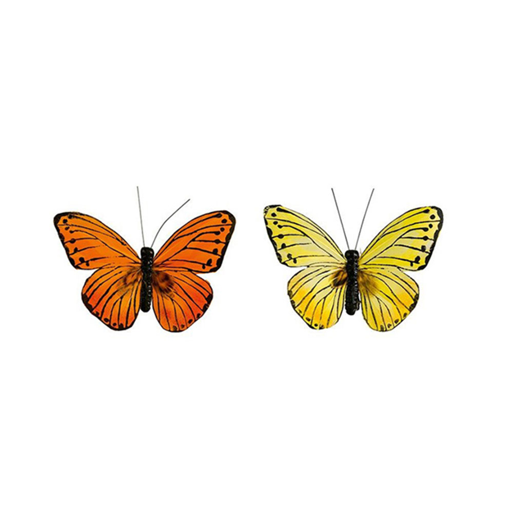 Πεταλούδες χειρετεχνίας διακόσμησης knorr prandell με μανταλάκι σετ 2τμχ 9cm (218030907)