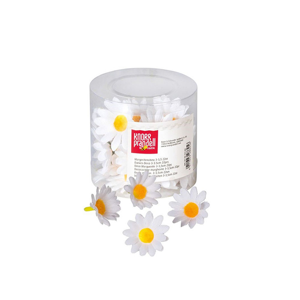Λουλούδια χειροτεχνίας διακόσμησης Knorr prandell 3-3,5cm σετ 22τμχ λευκά (217611102)