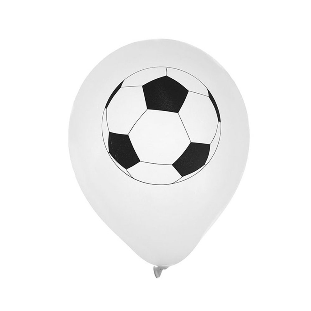Μπαλόνια Santex λευκά με σχέδιο μπάλα ποδοσφαίρου latex σετ 8τμχ 23cm (474458-001)