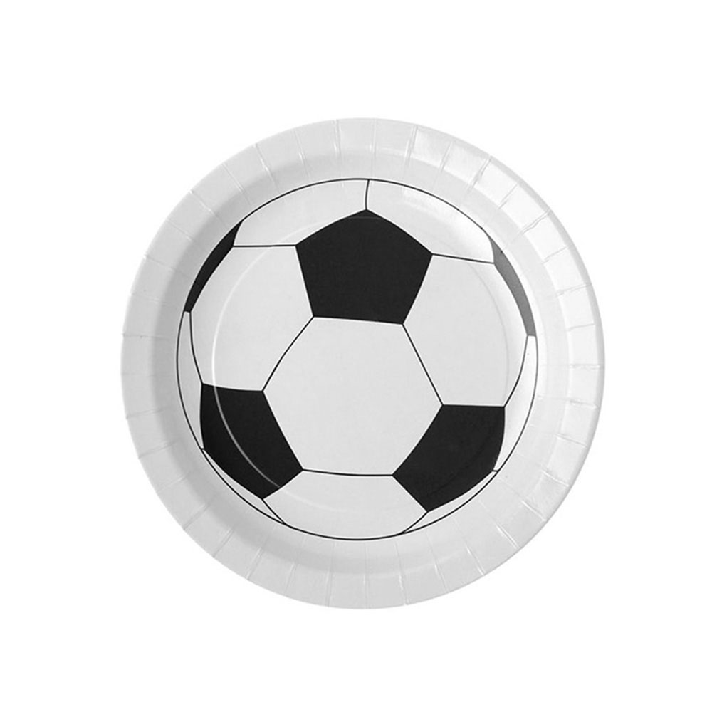 Πιάτα χάρτινα πάρτυ Santex σχέδιο μπάλα ποδοσφαίρου σετ 10τμχ 22,5cm (473889-011)
