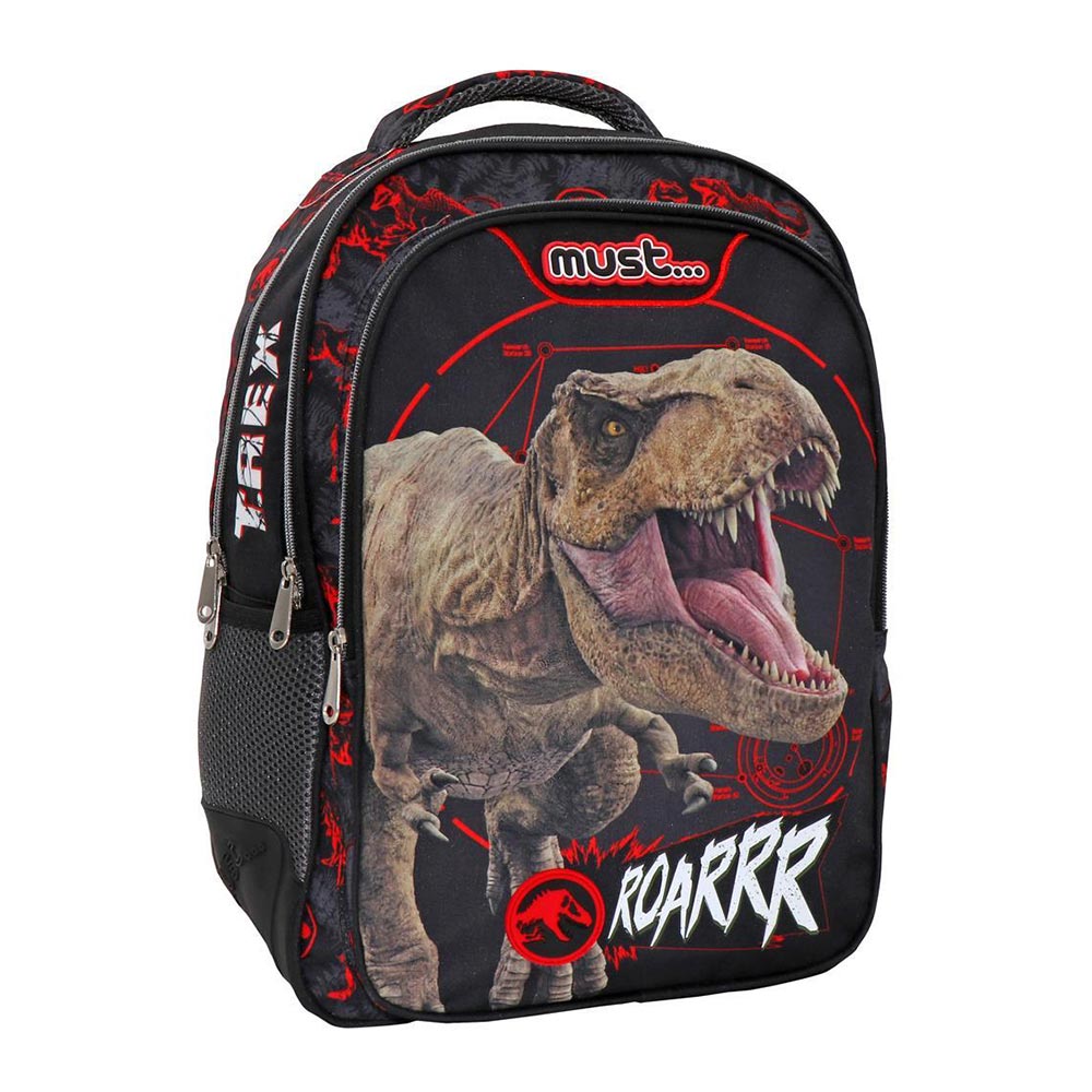 Τσάντα πλάτης δημοτικού Must Jurassic Trex roarrr 3 θέσεων (570894)