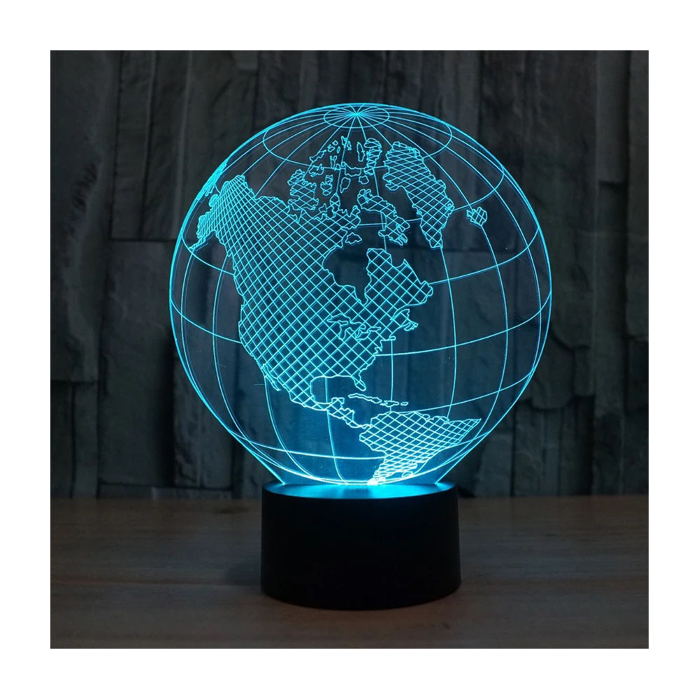 Διακοσμητική λάμπα I-total 3D led nightlight touch base & remote control world 12X17cm (XL2335)