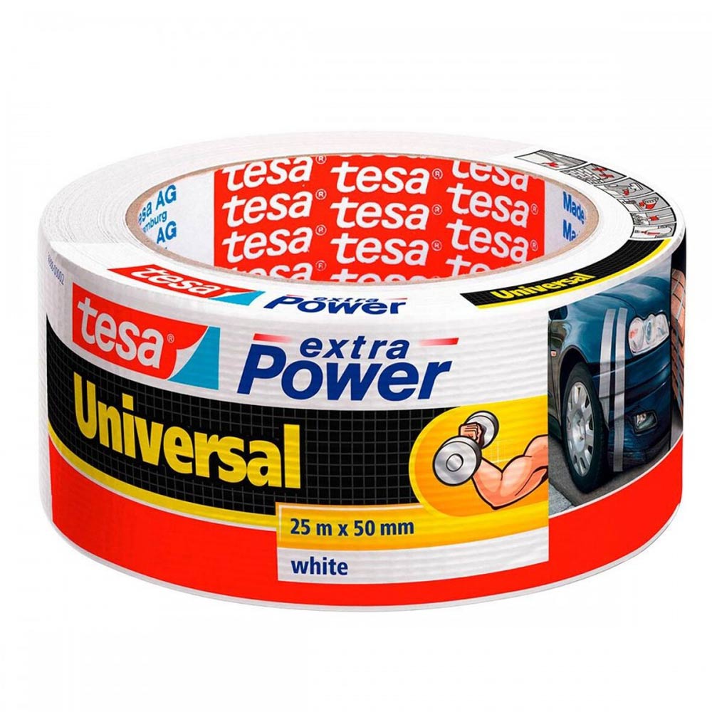 Αυτοκόλλητη υφασμάτινη ταινία Tesa extrapower universal silver λευκή 50mmx25m (56388-00002)