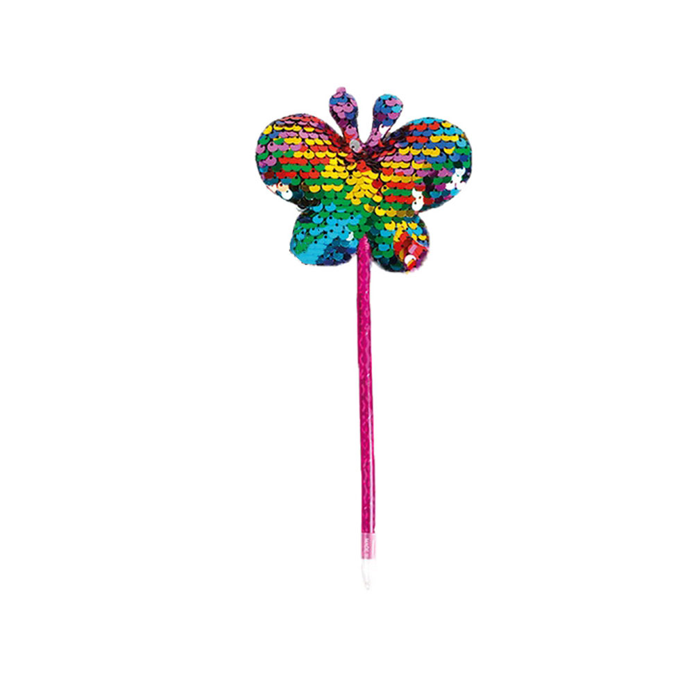 Στυλό Ballpen Total Gift Glam in plastic πεταλούδα πολύχρωμη με παγιέτα (XL-1172)