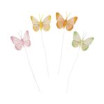 Διακοσμητικές πεταλούδες πολύχρωμες 6X5εκ σετ 4τμχ (85478999)