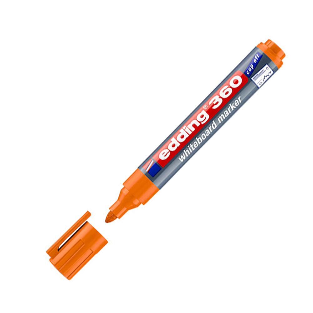 Μαρκαδόρος ασπροπίνακα Edding επαναγεμιζόμενος στρογγυλή μύτη 360 1,5-3mm πορτοκαλί (01.360/6)