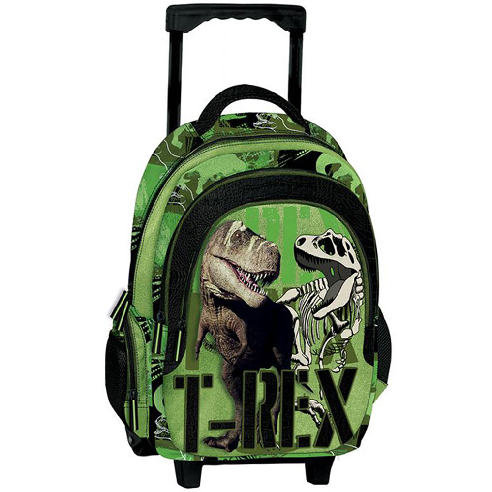 Τσάντα τρόλεϊ δημοτικού Graffiti Dinosaur 3 θέσεων πράσινη (231253)