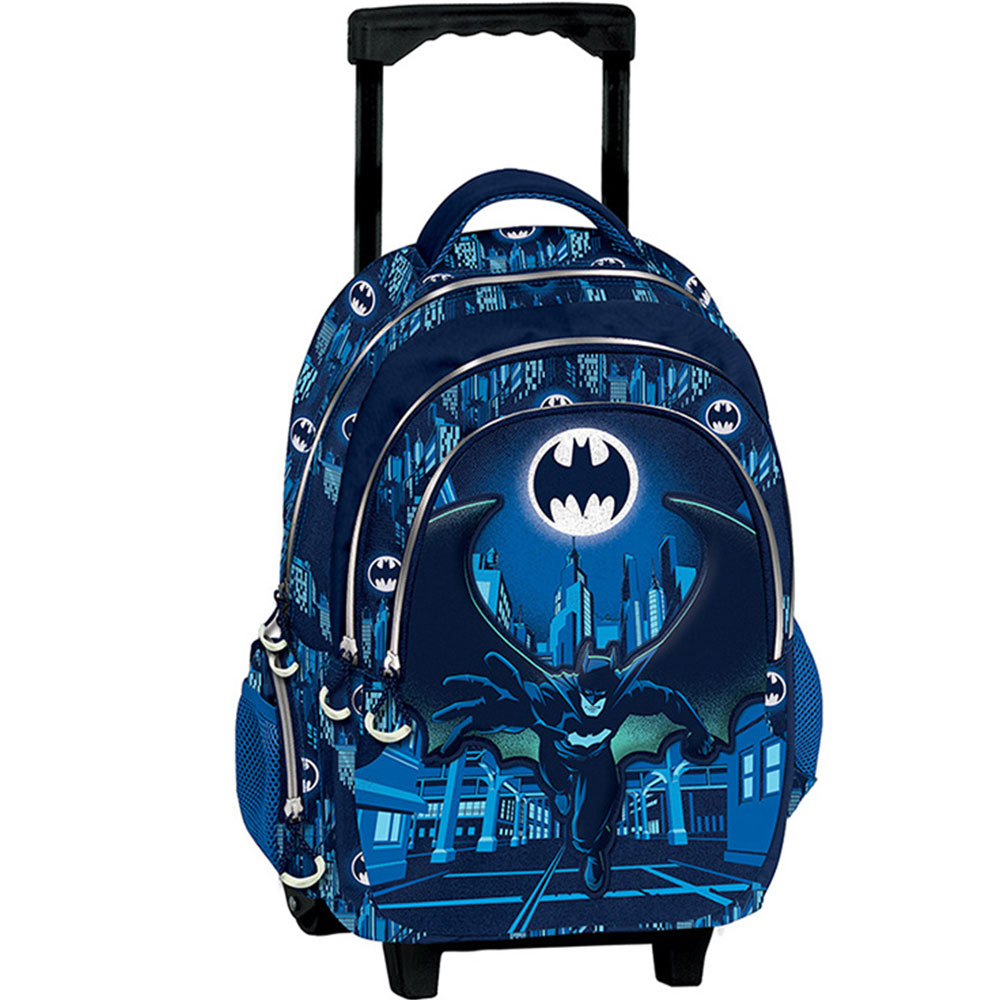 Τσάντα τρόλεϊ δημοτικού Graffiti Batman 3 θέσεων μπλέ (235251)