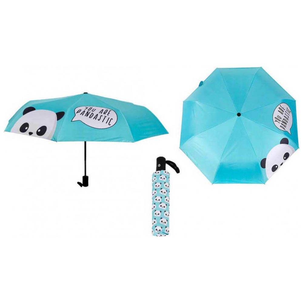 Παιδική ομπρέλα Total gift Panda τιρκουάζ-γαλάζιο με διάμετρο 88cm (XL2003)