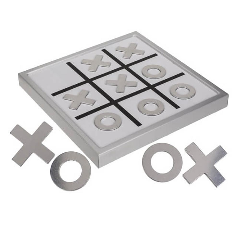 Επιτραπέζιο παιχνίδι Metal game tic tac toe μεταλλική τρίλιζα 25X25cm (OB63/2027)
