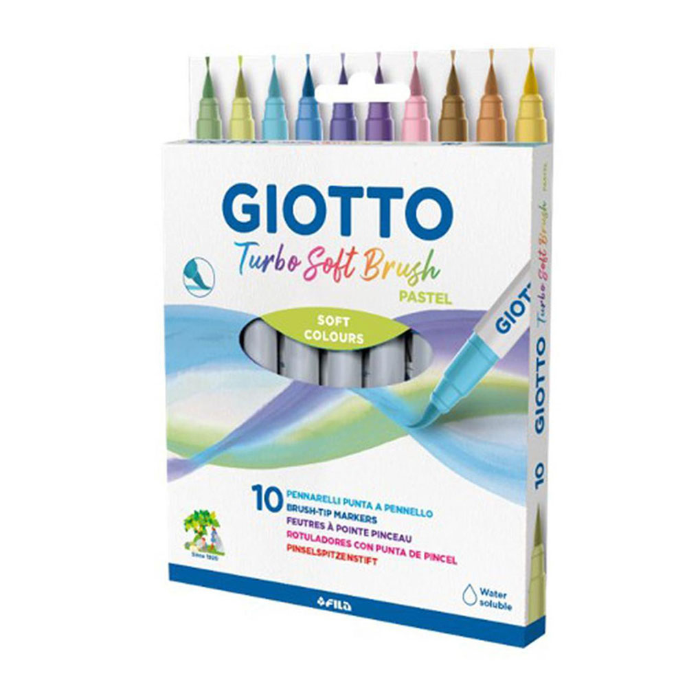 Μαρκαδόροι πινέλο Giotto turbo soft brush pastel σετ 10 τεμάχια (F426900)